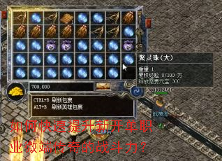 如何快速提升新开单职业微端传奇的战斗力? 如何快速提升新开单职业微端传奇的战斗力?