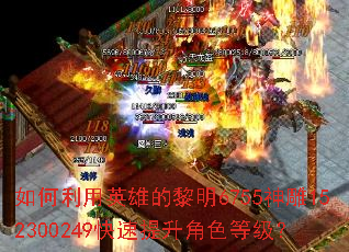 如何利用英雄的黎明6755神雕152300249快速提升角色等级? 如何利用英雄的黎明6755神雕152300249快速提升角色等级?