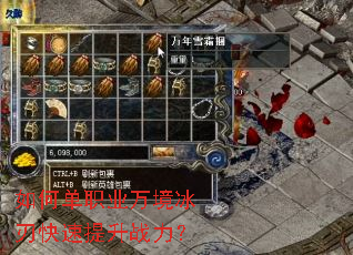 如何单职业万境冰刃快速提升战力? 如何单职业万境冰刃快速提升战力?